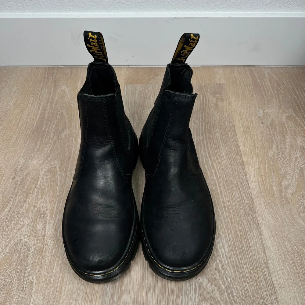Dr. Doc Martens Air Wair Embury Black Chelsea Slip On Boot Mens 7 - Ladies 8 US
